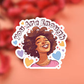 black woman stickers, melanin woman sticker, black girl stickers, afro girl stickers, labtop sticker, waterbottle sticker, journal sticker, planner sticker, tumbler sticker, bullet journal, retro sticker, inspirational sticker, positivity sticker, quote sticker, affirmation sticker, motivational sticker, Selflove sticker, aesthetic sticker